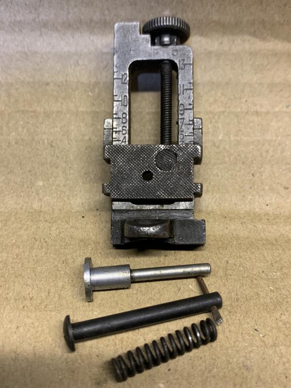 LEE ENFIELD No4 MK1 SINGER TYPE MILLED REAR SIGHT. GOOD WORKING ORDER WITH GOOD CLICKS.1