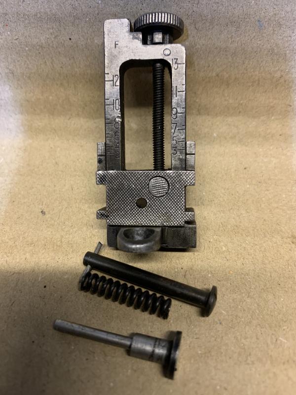 LEE ENFIELD No4 MK1 SINGER TYPE MILLED REAR SIGHT. GOOD WORKING ORDER WITH GOOD CLICKS 1