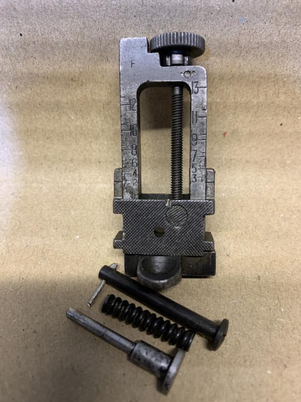 LEE ENFIELD No4 MK1 SINGER TYPE MILLED REAR SIGHT. GOOD WORKING ORDER WITH GOOD CLICKS 2