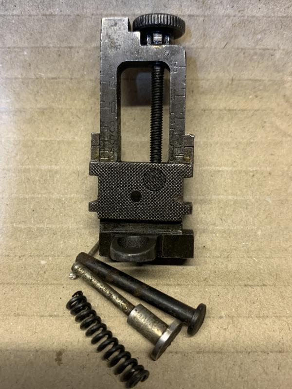 LEE ENFIELD No4 MK1 SINGER TYPE MILLED REAR SIGHT. GOOD WORKING ORDER WITH GOOD CLICKS FAZAKERLEY MARKED.